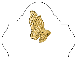 DARAY L 516 GD WT Gold Praying Hands White Background copy